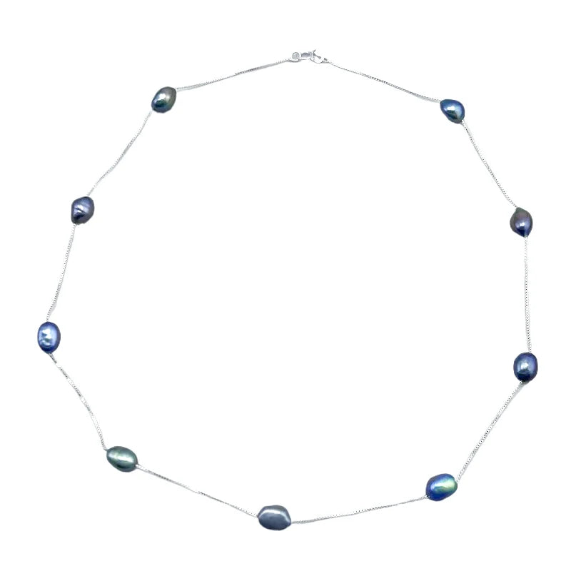 Real Baroque Pearl Necklace 6-7mm Natural Freshwater Pearl 925 Sterling Silver Choker Necklace For Women Jewelry Gfit