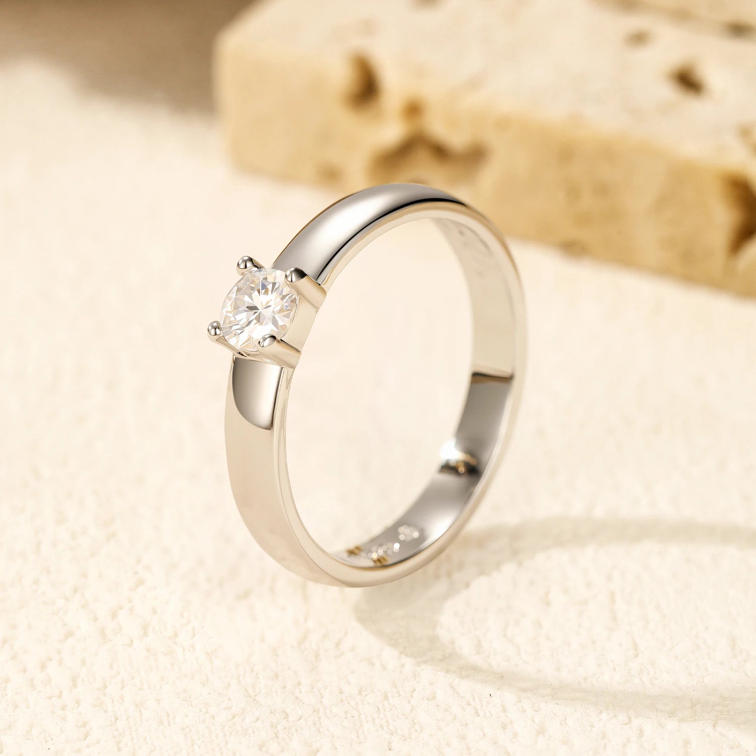 Aveline Round Moissanite Crown Ring