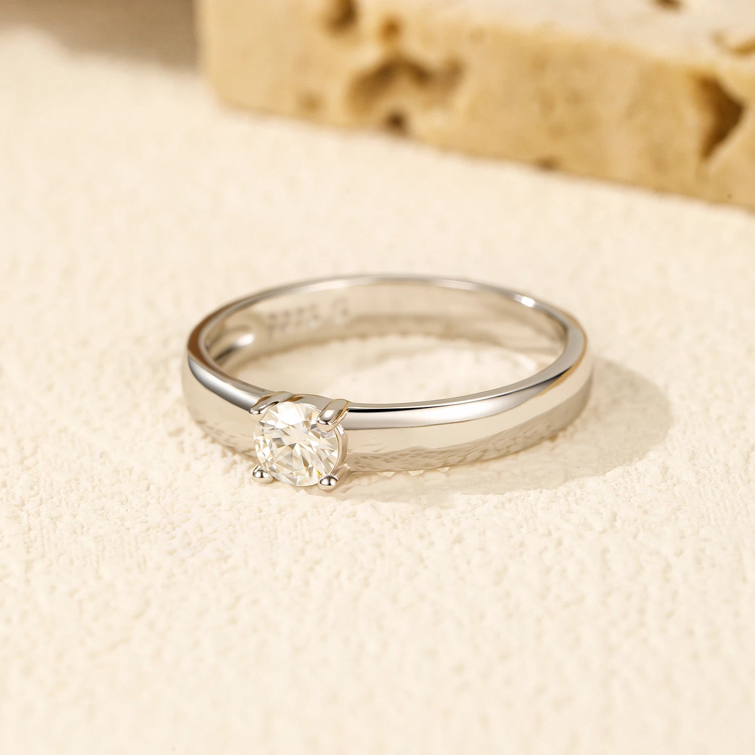Aveline Round Moissanite Crown Ring