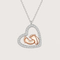 Footprint Heart Necklace crafted in 925 sterling silver with sparkling cubic zirconia