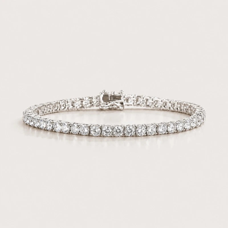 Aurelia sterling silver moissanite tennis bracelet with round brilliant stones