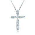 Cross pendant moissanite necklace crafted in 925 sterling silver with brilliant GRA certified stones