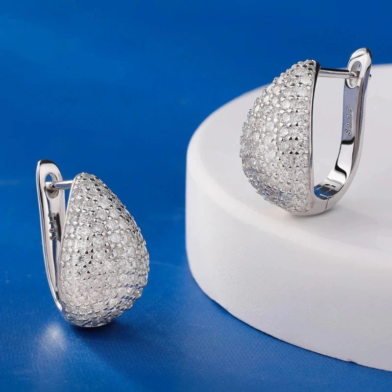 Elegant Moissanite Hoop Earrings featuring brilliant certified moissanite for everyday luxury