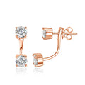 Rose Gold plated Moissanite Stud Earrings with brilliant round-cut stones and timeless luxury design.