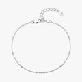 Silver Satellite Bead Bracelet with delicate polished beads and an elegant adjustable chain.