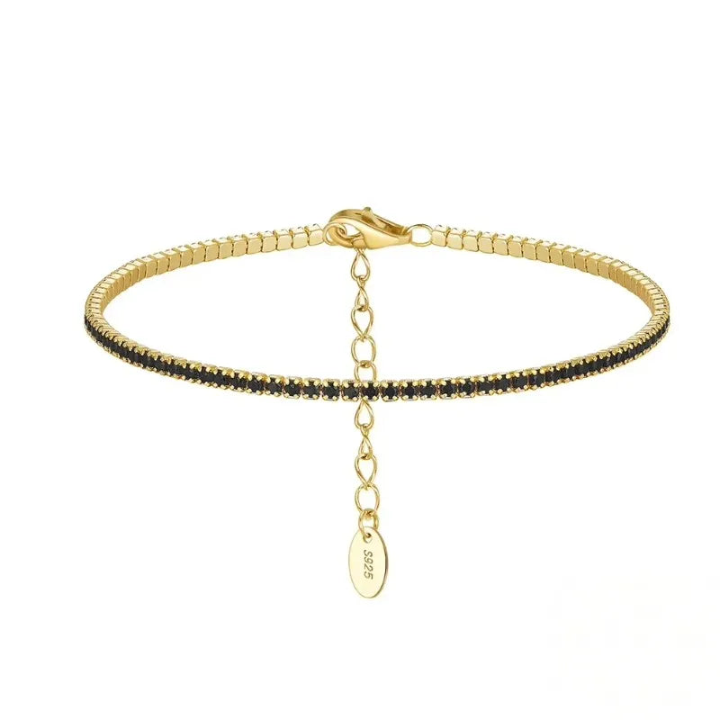 Goldr Zirconia Tennis Bracelet with black stone