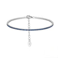 925 sterling silver, Blue Zirconia Tennis Bracelet with sparkling 