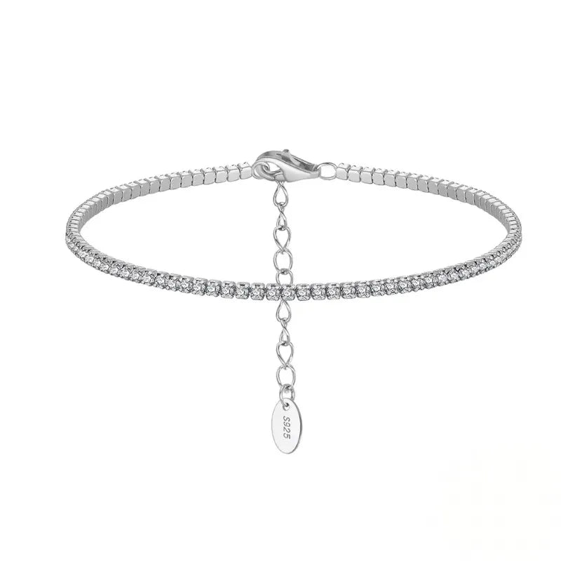 925 sterling silver Zirconia Tennis Bracelet with sparkling AAAA cubic zirconia and a classic tennis bracelet design.